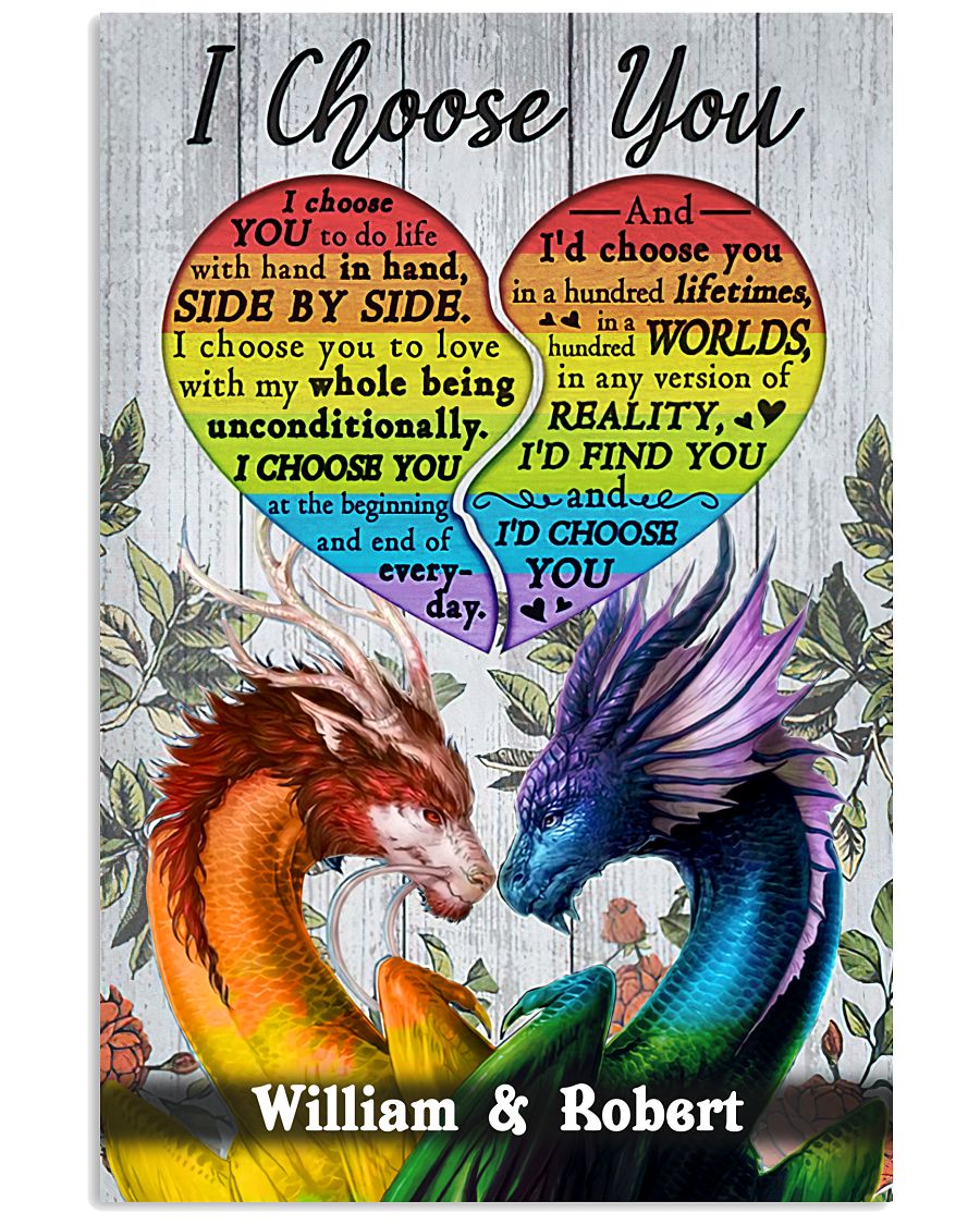 Custom Name LGBT I Choose You Dragon