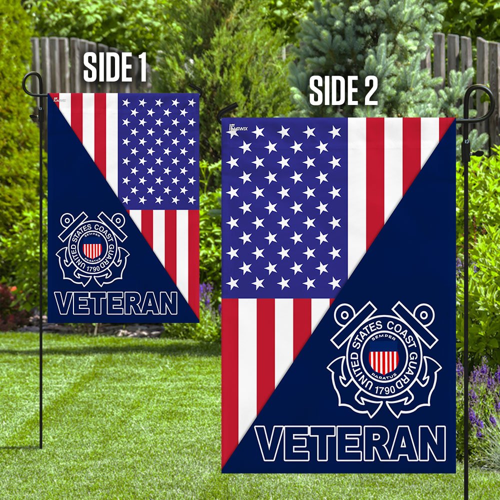 United States Coast Guard Veteran American Flag
