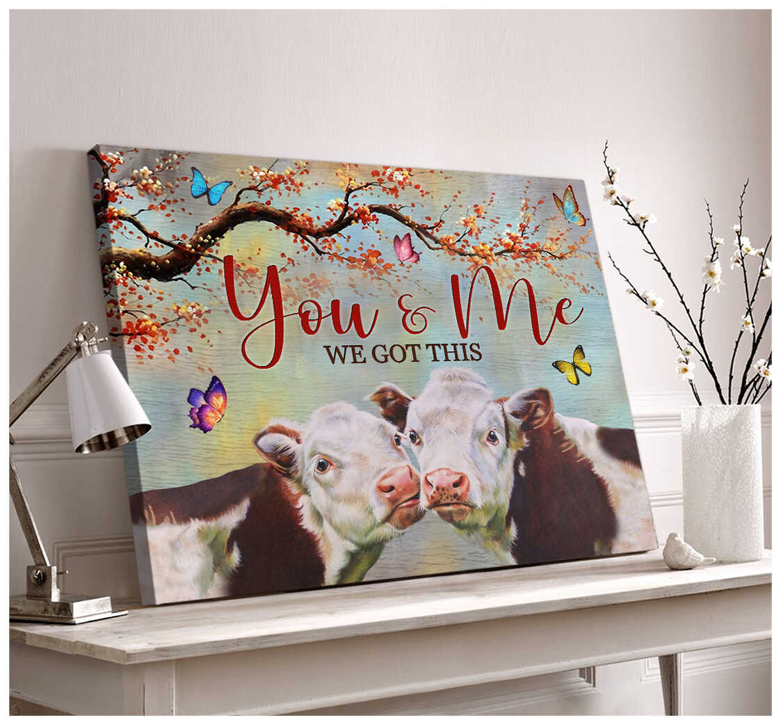 Mostsuit You and me We got this Farm Cows Canvas Poster Wall Art Decor