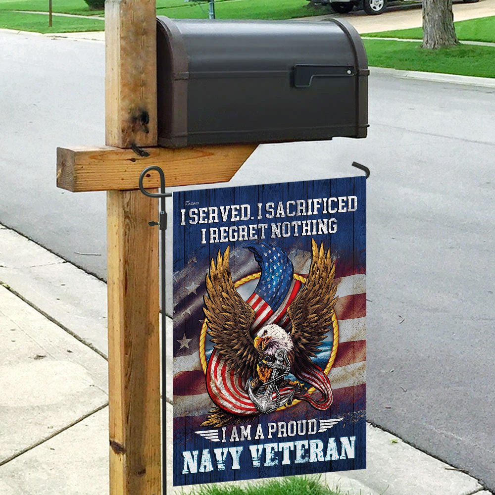 I Am A Proud Navy Veteran Flag