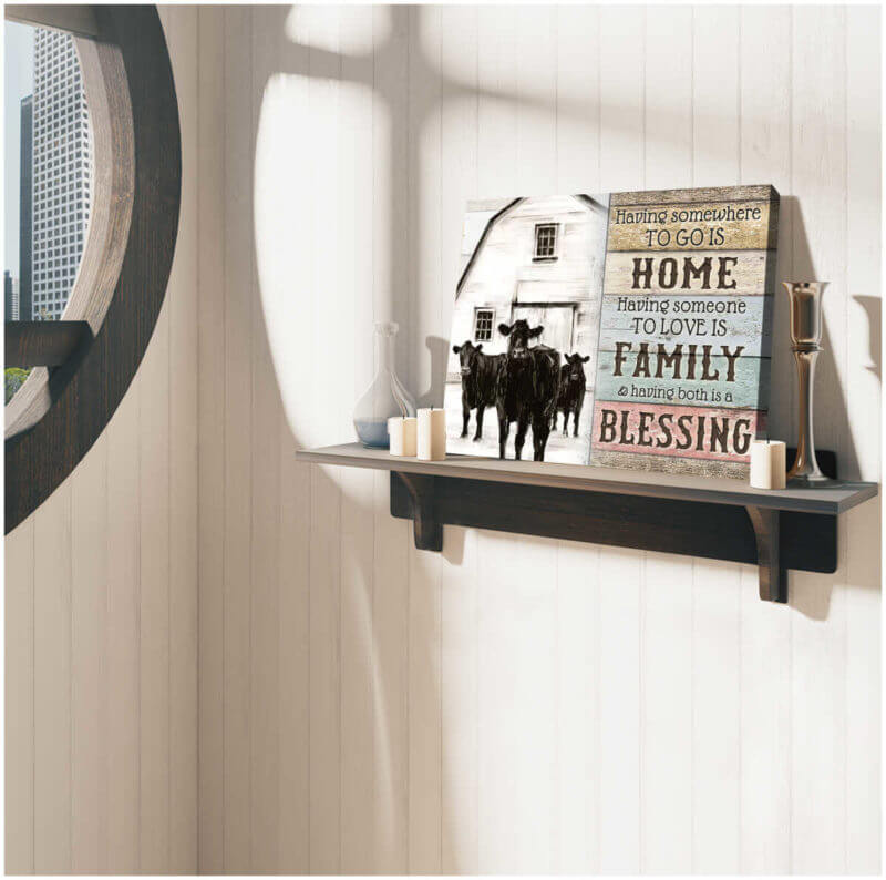 Mostsuit Farm Farmhouse Angus Cows Canvas Poster Having both is a blessing Wall Art Decor