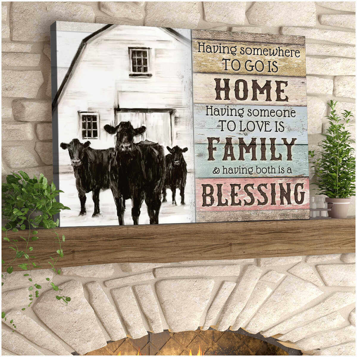 Mostsuit Farm Farmhouse Angus Cows Canvas Poster Having both is a blessing Wall Art Decor