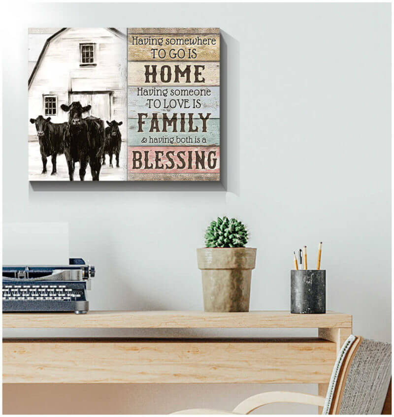 Mostsuit Farm Farmhouse Angus Cows Canvas Poster Having both is a blessing Wall Art Decor