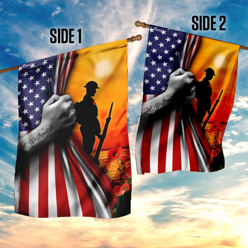 Veteran. Lest We Forget Flag