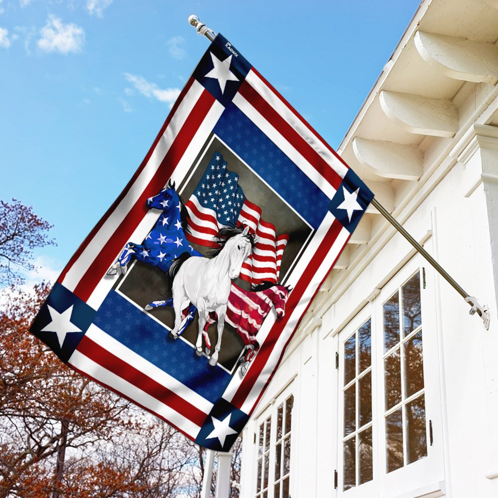 United States Horses Independence Day Flag