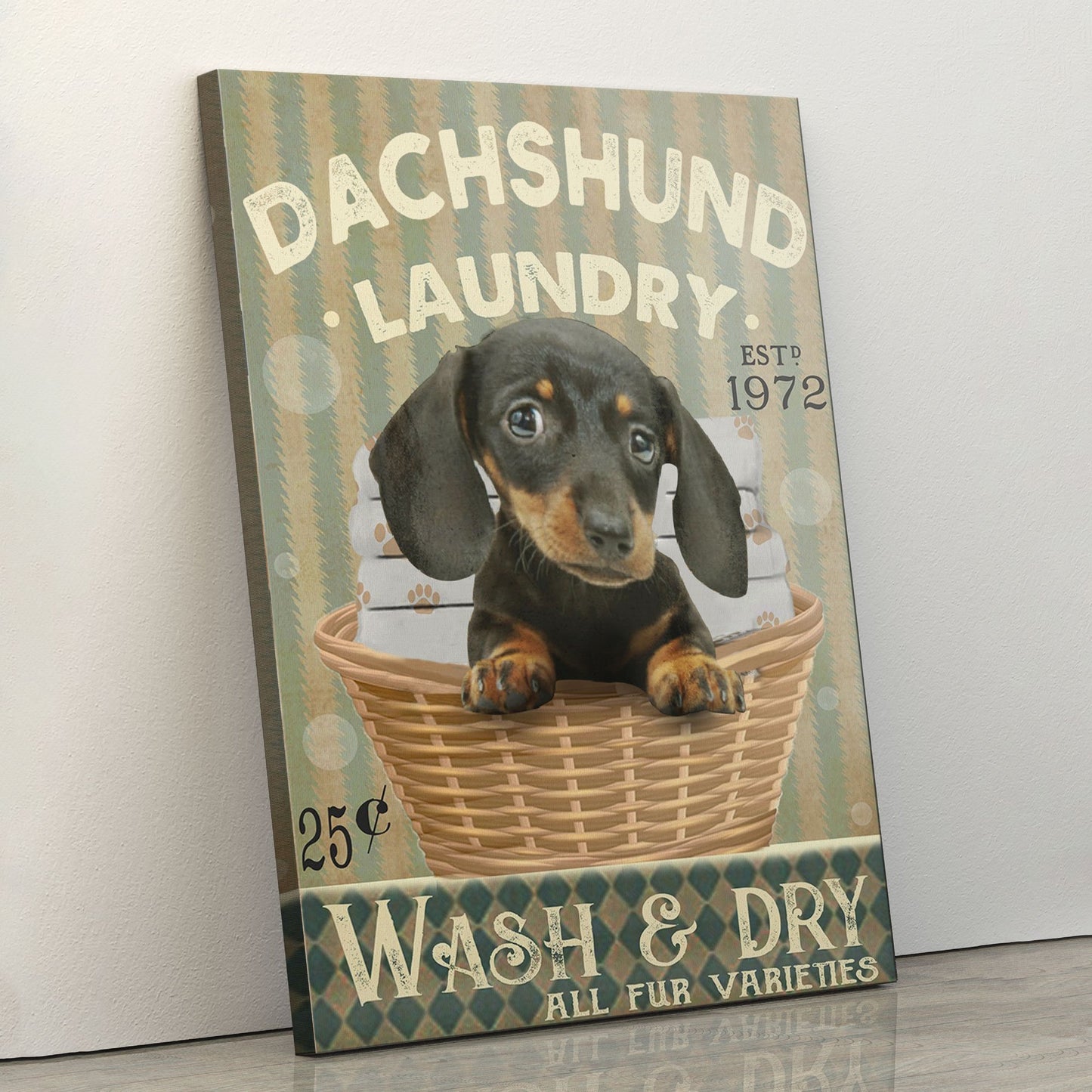 Dachshund Laundry Printed Canvas - Gifts for Dog Lover | Puppies Home Room Wall Art - MostSuit