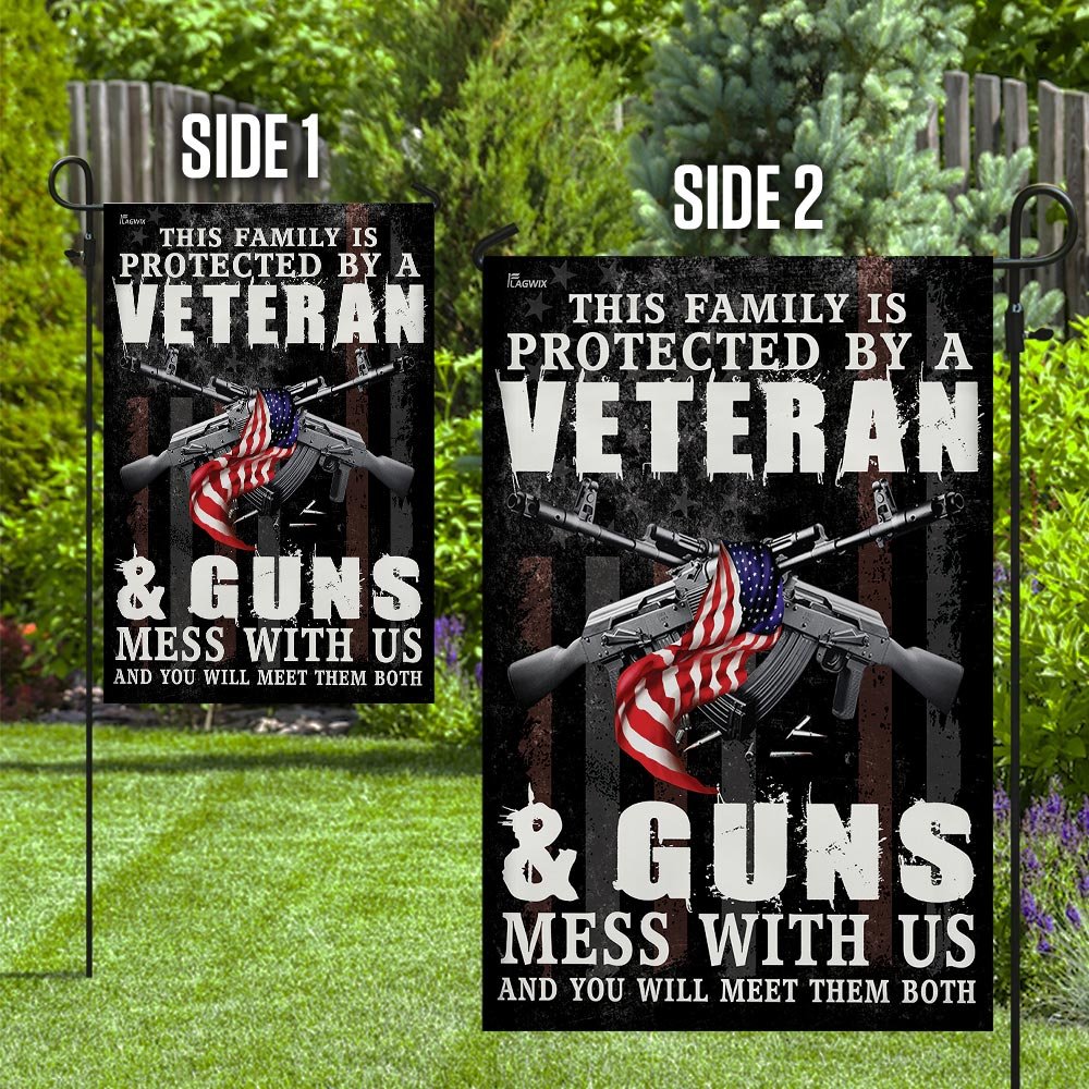 This Family is Protected By a Veteran & Guns Flag