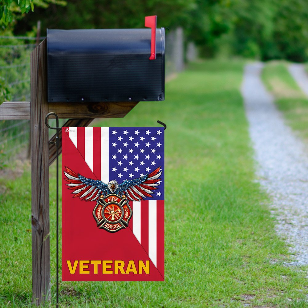 Firefighter Veteran American US Flag
