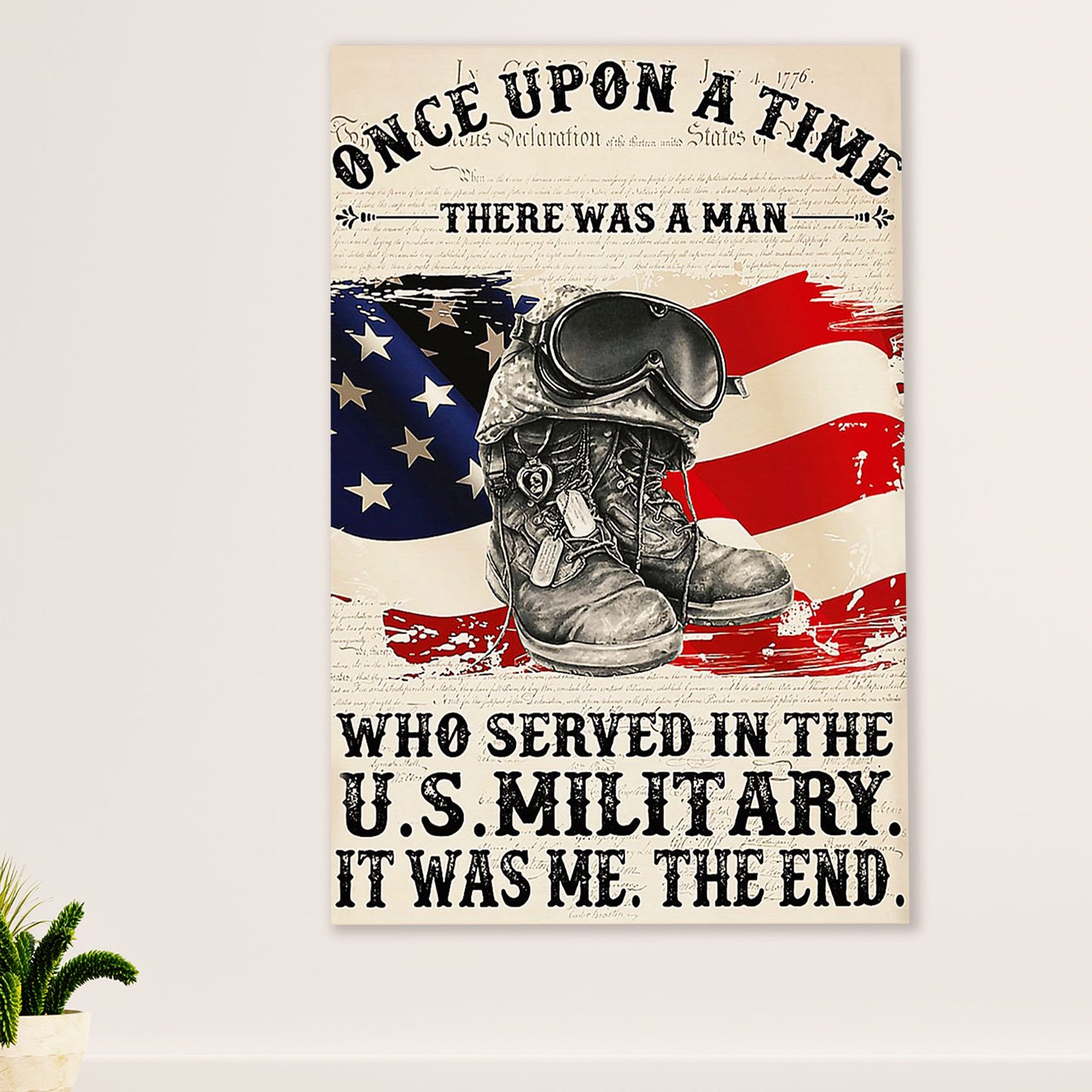 American Veteran Poster | Man Served in the US Military | Wall Art Gift for Veteran's Day US Navy Army