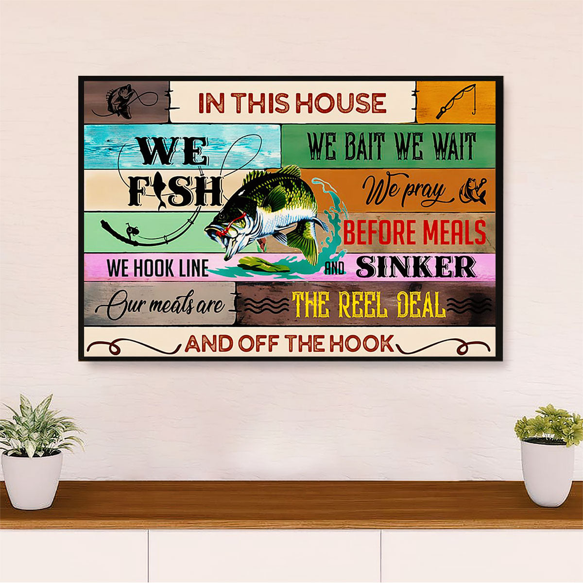 Fishing Canvas Wall Art Prints | In This House | Home Décor Gift for Fisherman