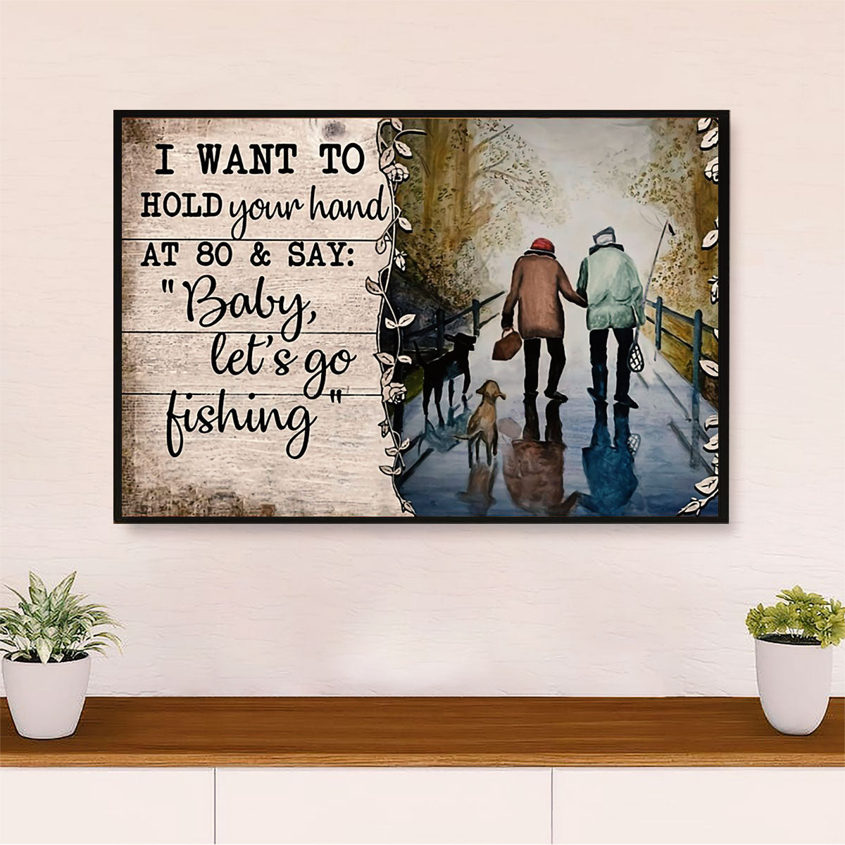 Fishing Canvas Wall Art Prints | Husband & Wife | Home Décor Gift for Fisherman