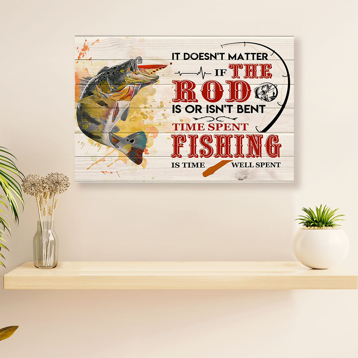 Fishing Poster Print | Time Spent with Fishing | Wall Art Gift for Fisherman