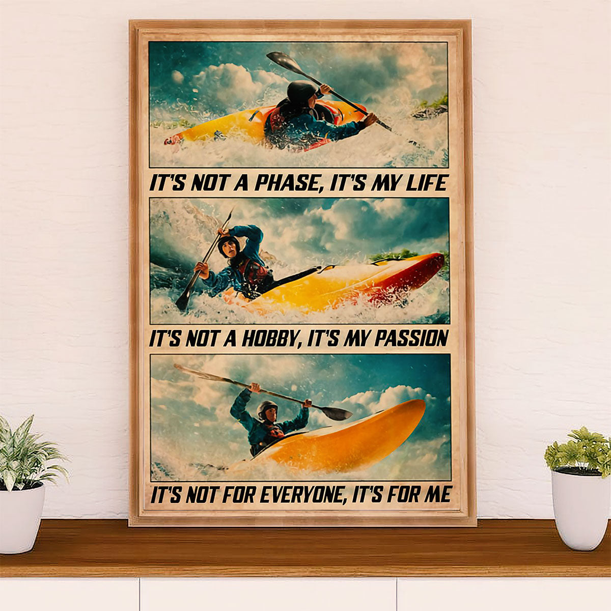 Kayaking Canvas Wall Art Prints | Girl Loves Kayaking | Home Décor Gift for Kayaker