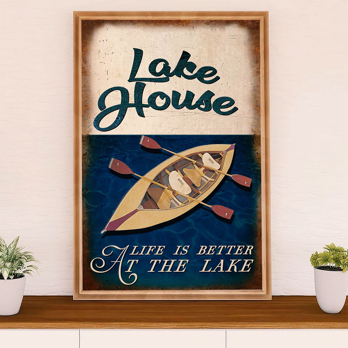Kayaking Canvas Wall Art Prints | Lake House | Home Décor Gift for Kayaker