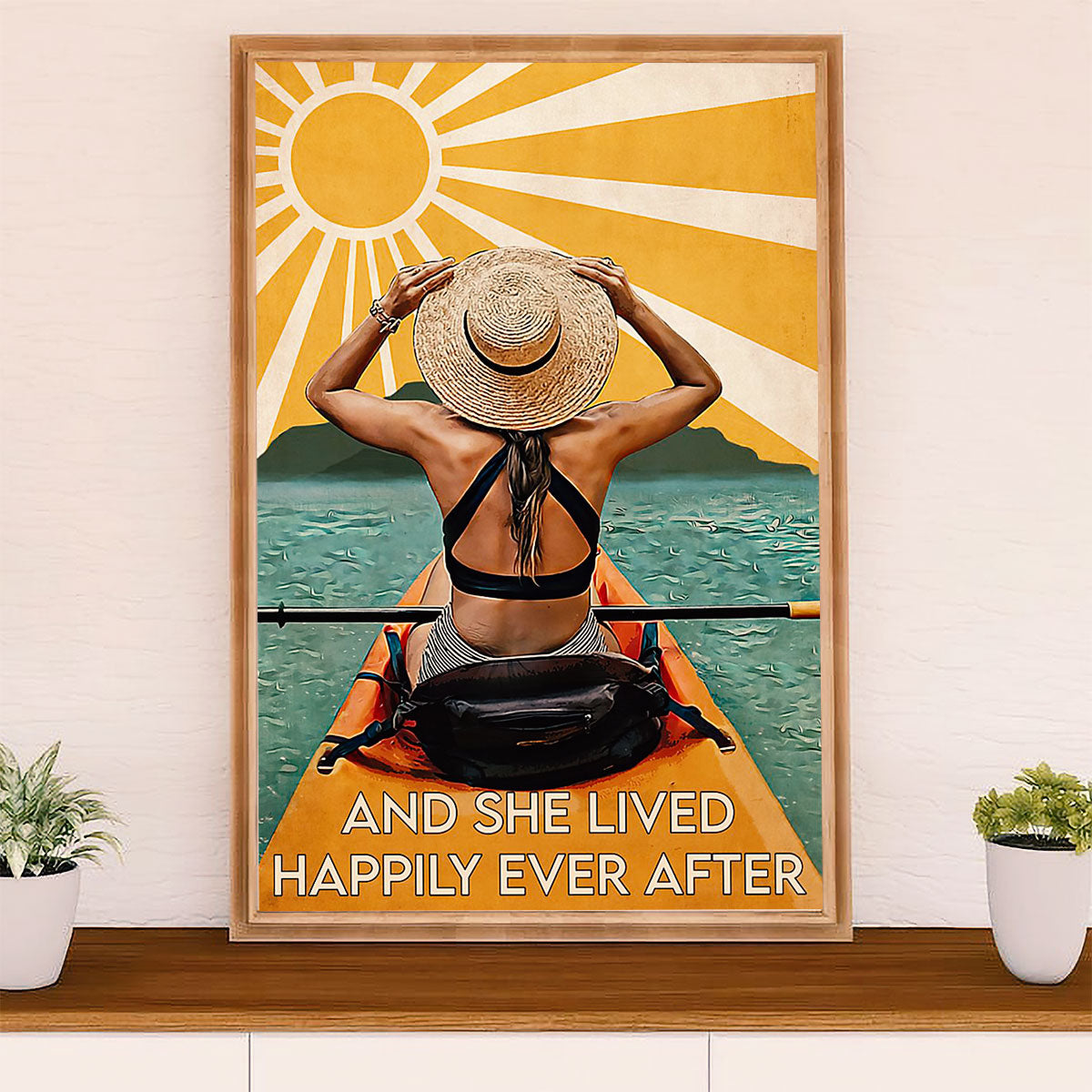 Kayaking Poster Print Room Decor | Girl Loves Kayaking | Wall Art Gift for Kayaker