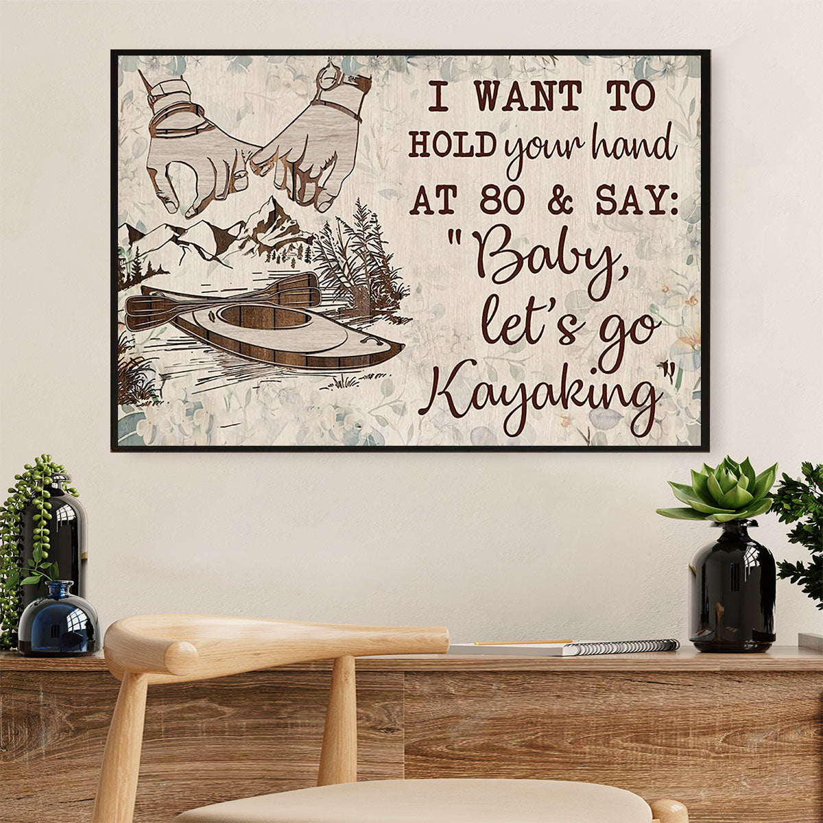 Kayaking Canvas Wall Art Prints | Married Couple | Home Décor Gift for Kayaker