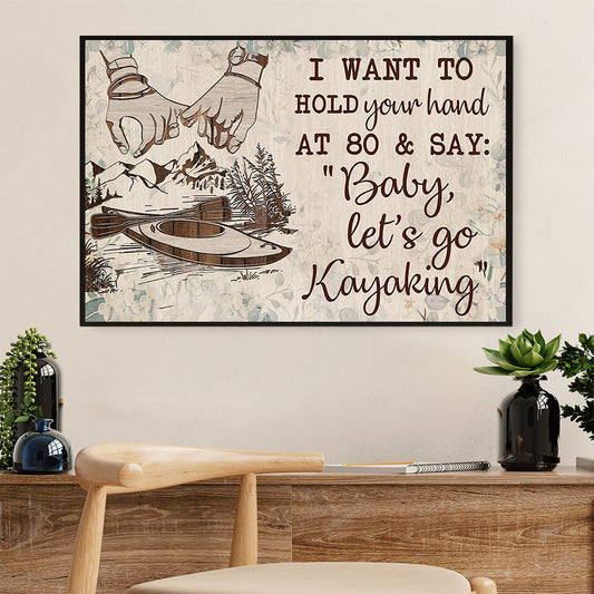 Kayaking Canvas Wall Art Prints | Married Couple | Home Décor Gift for Kayaker