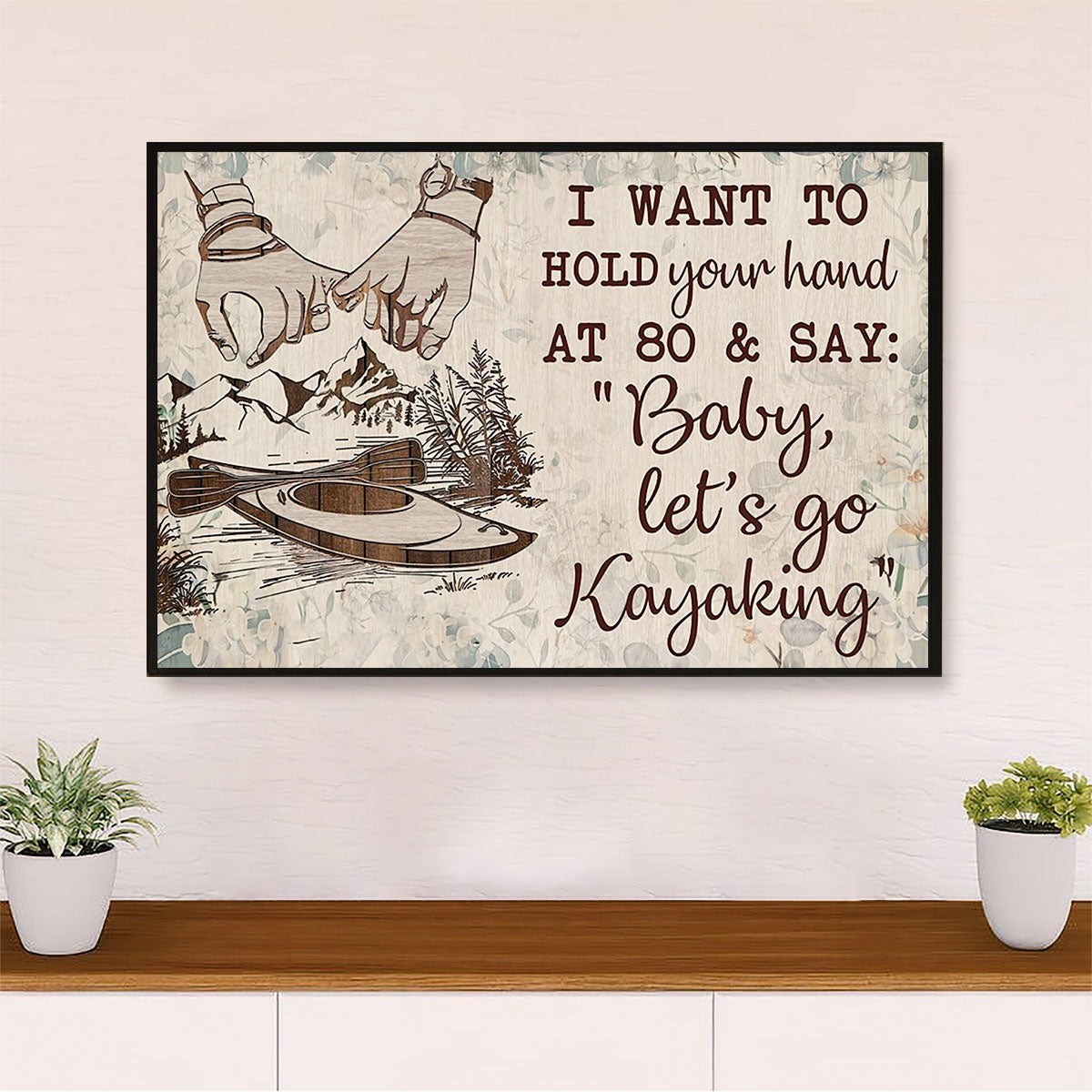 Kayaking Canvas Wall Art Prints | Married Couple | Home Décor Gift for Kayaker