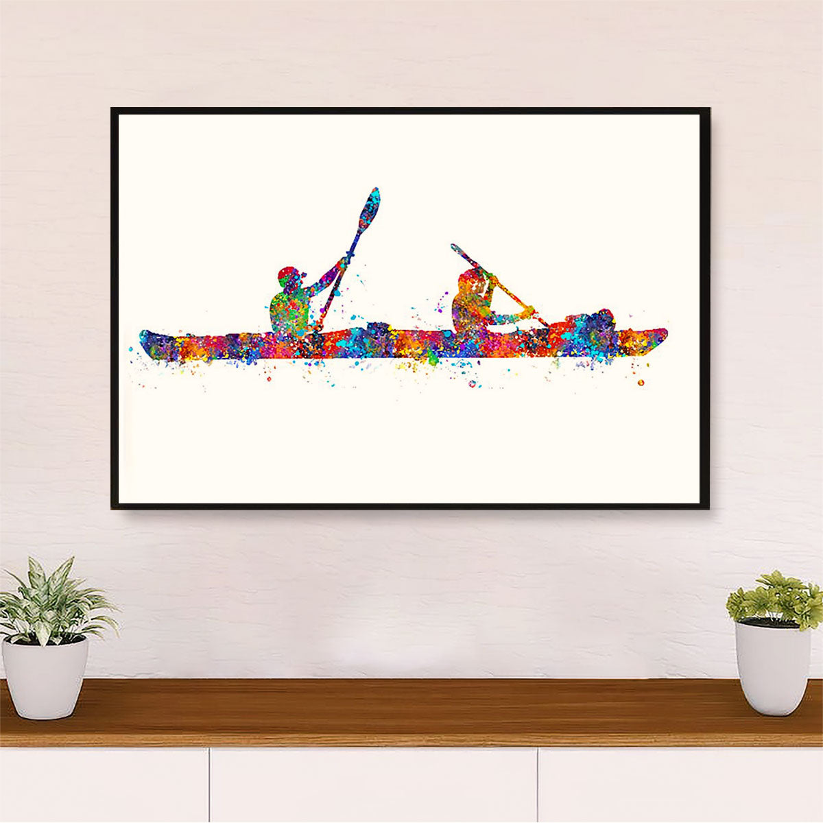 Kayaking Poster Prints | Watercolor Kayaker | Wall Art Gift for Kayaker