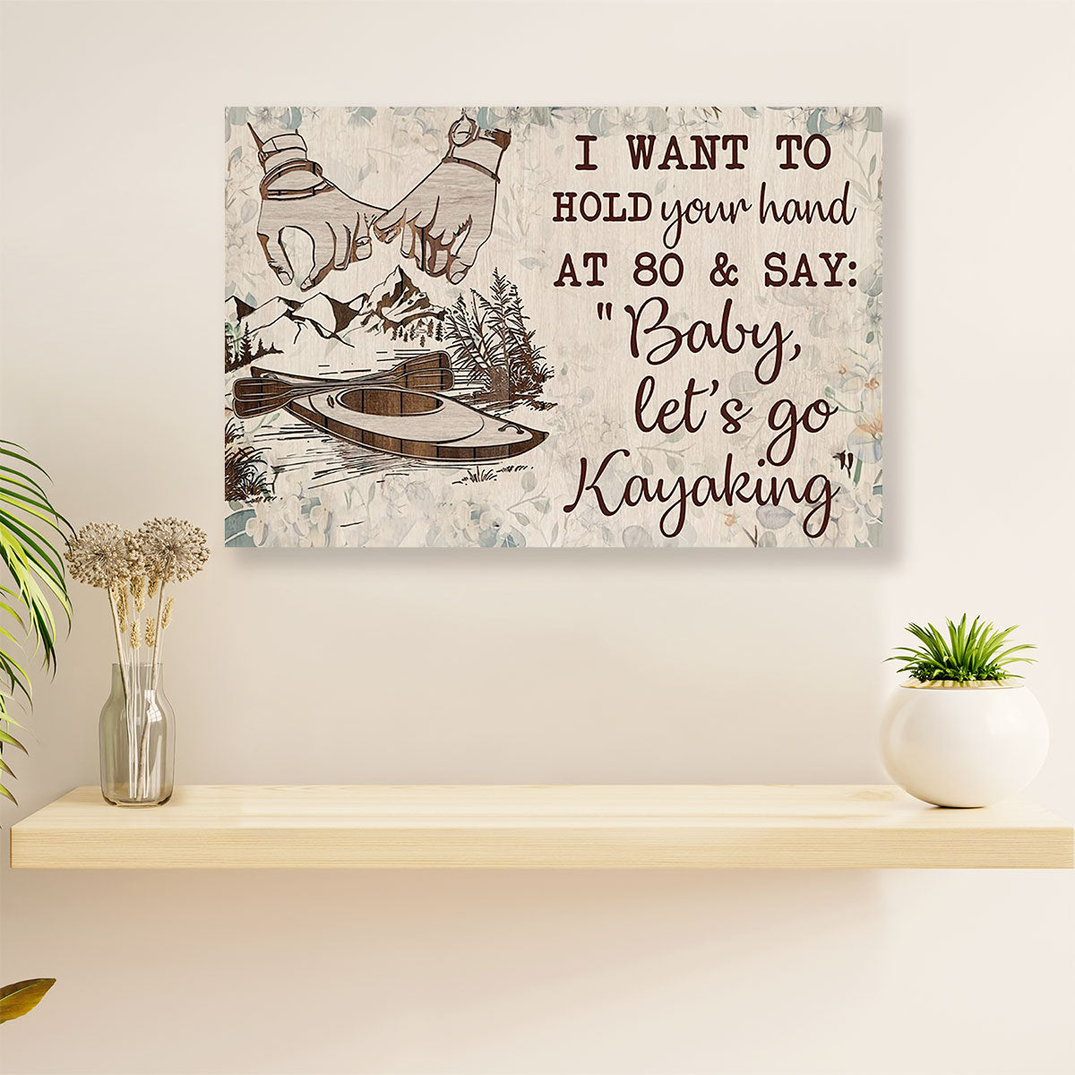 Kayaking Poster Prints | Married Couple | Wall Art Gift for Kayaker