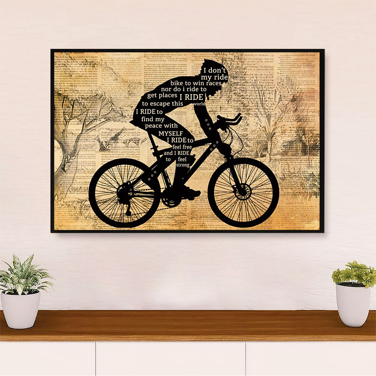 Cycling, Mountain Biking Canvas Prints | I Ride To | Wall Art Gift for Cycler