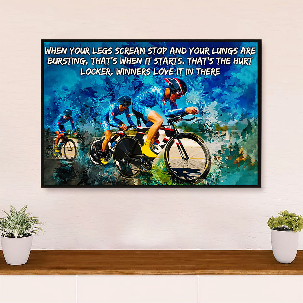 Cycling, Mountain Biking Canvas Prints | Winners Love It | Wall Art Gift for Cycler