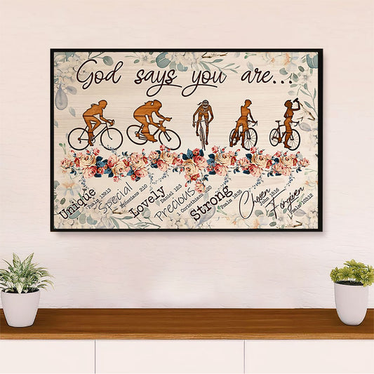 Cycling, Mountain Biking Canvas  Prints | God Says You Are | Wall Art Gift for Cycler