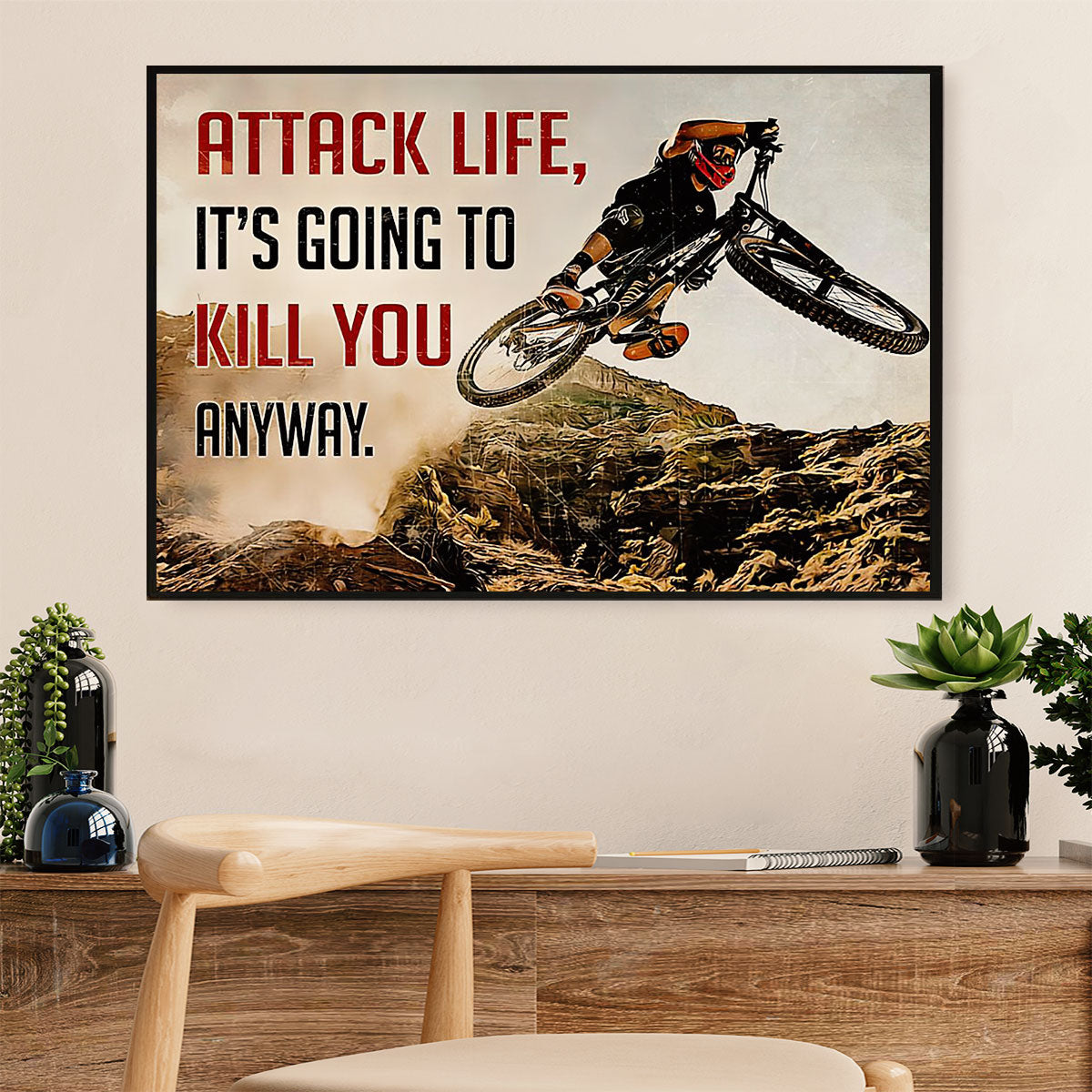Cycling, Mountain Biking Canvas Prints | Attack Life | Wall Art Gift for Cycler