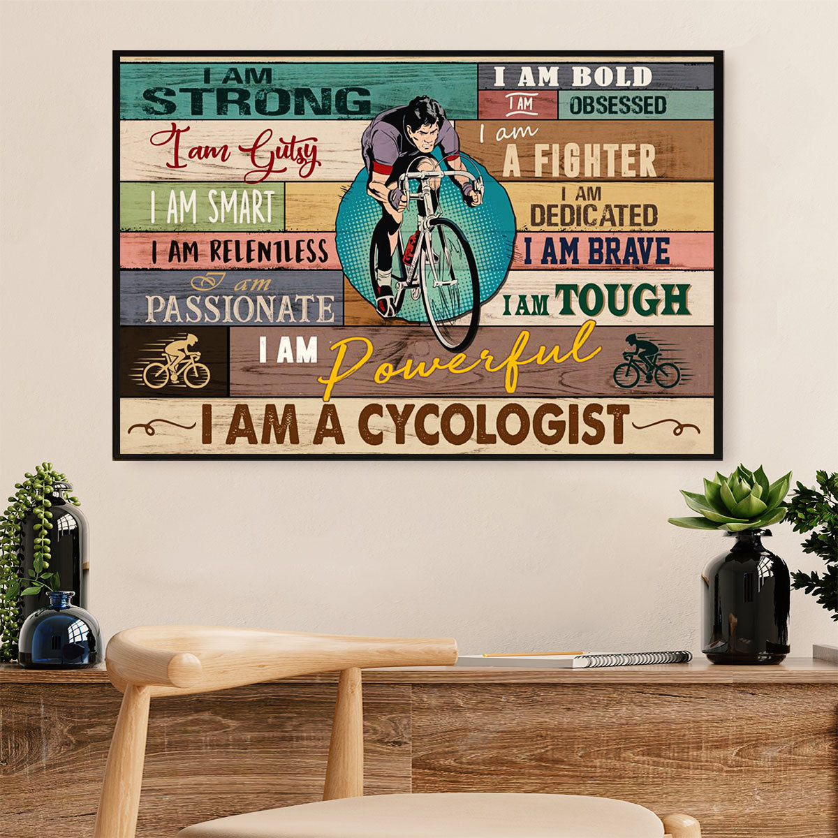 Cycling, Mountain Biking Canvas Prints | I Am Cycologist | Wall Art Gift for Cycler