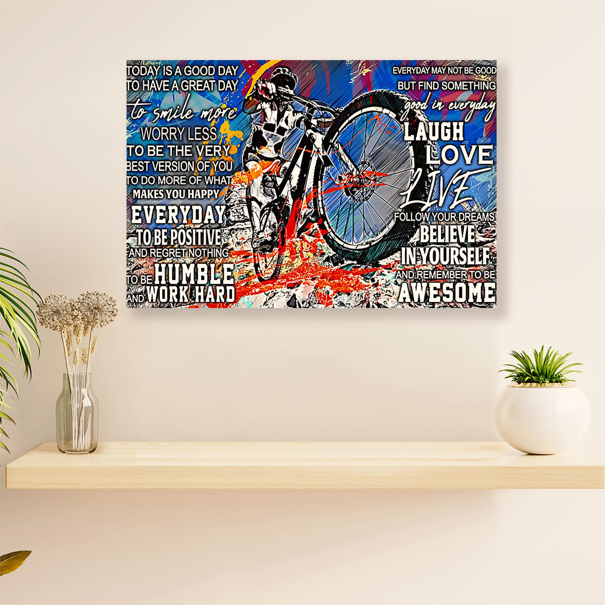 Cycling, Mountain Biking Canvas Prints | Today is A Good Day | Wall Art Gift for Cycler