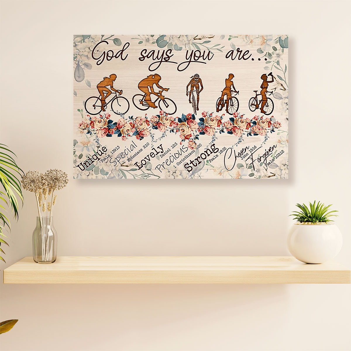 Cycling, Mountain Biking Canvas  Prints | God Says You Are | Wall Art Gift for Cycler