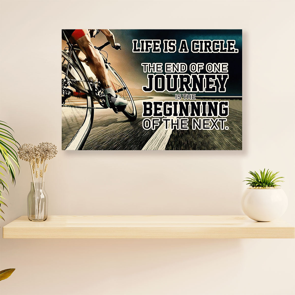 Cycling, Mountain Biking Poster Print | Life Is A Circle | Wall Art Gift for Cycler