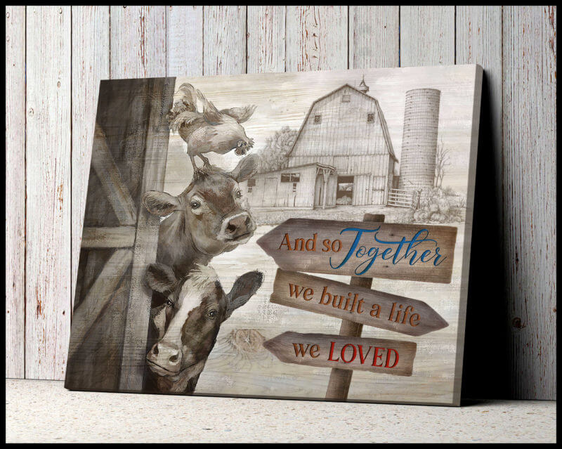 Mostsuit Top 5 Beautiful Farm Animals Wall Art Decor Together We Built A Life We Loved Canvas Poster