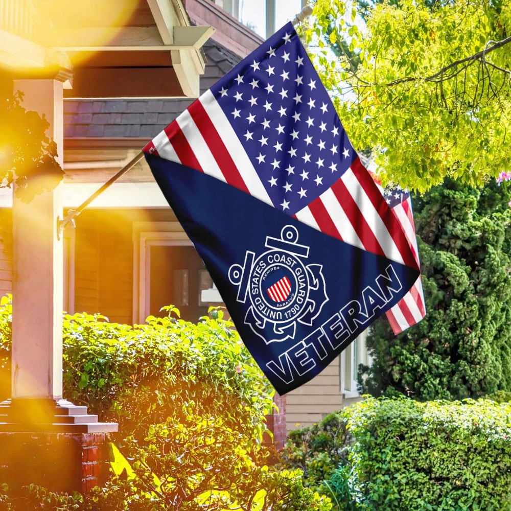 United States Coast Guard Veteran American Flag