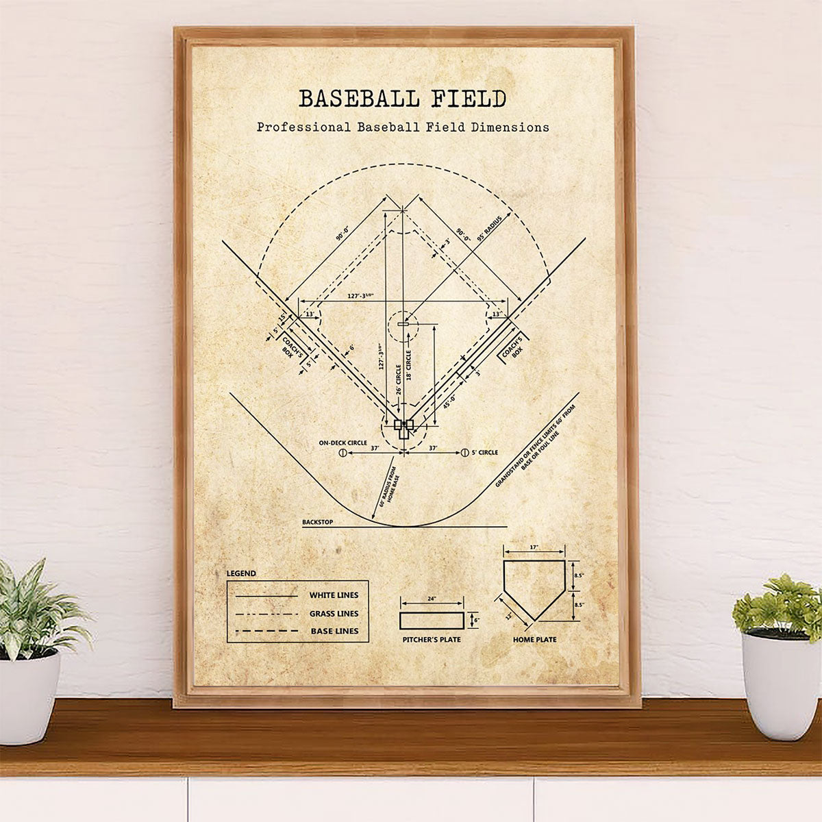 Baseball Canvas Wall Art Prints | Baseball Field | Home Décor Gift for Baseball Player