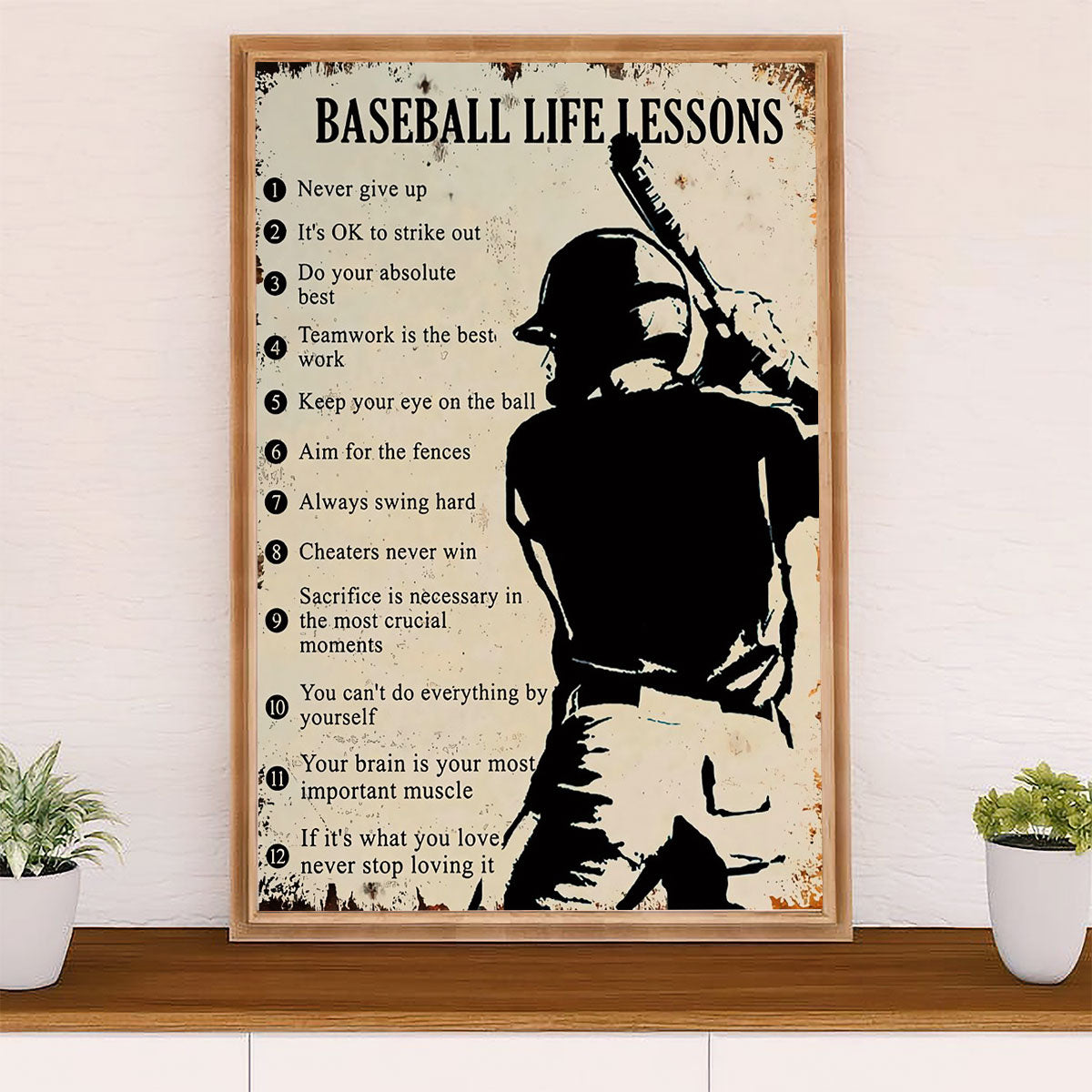 Baseball Canvas Wall Art Prints | Baseball Life Lessons | Home Décor Gift for Baseball Player