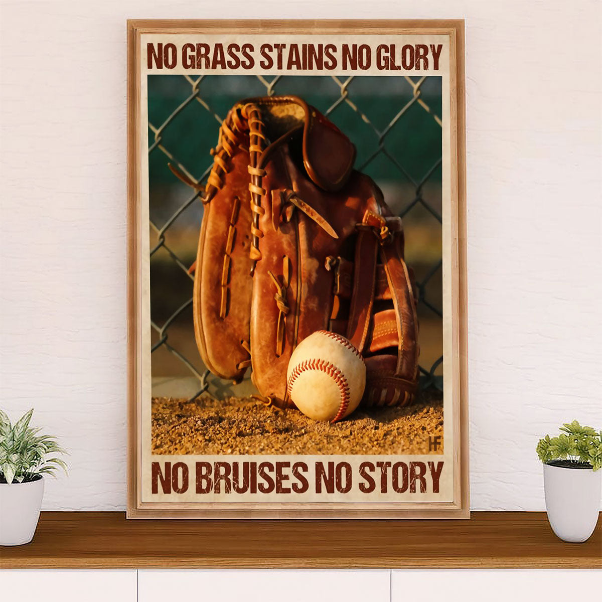 Baseball Canvas Wall Art Prints | No Bruises No Story | Home Décor Gift for Baseball Player
