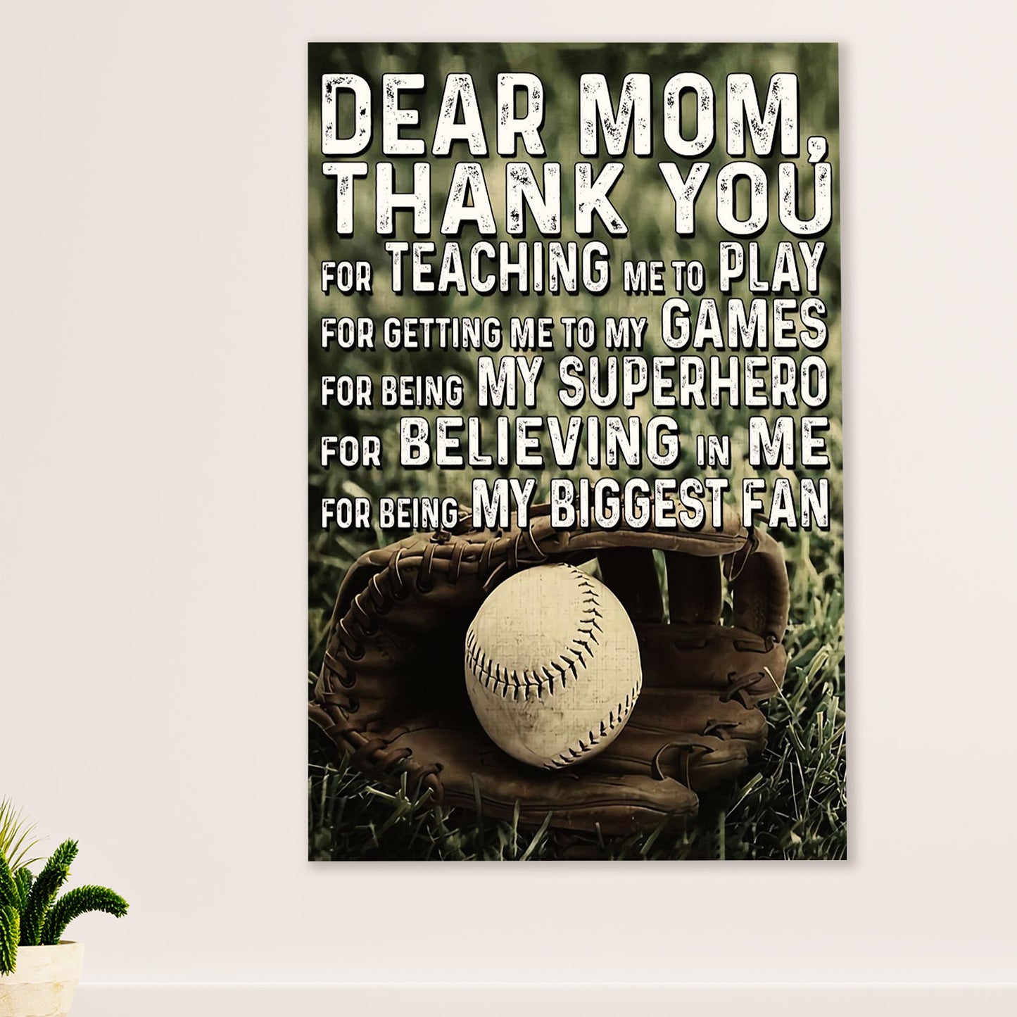 Baseball Canvas Wall Art Prints | From Son/Daughter To Mom | Home Décor Gift for Baseball Player