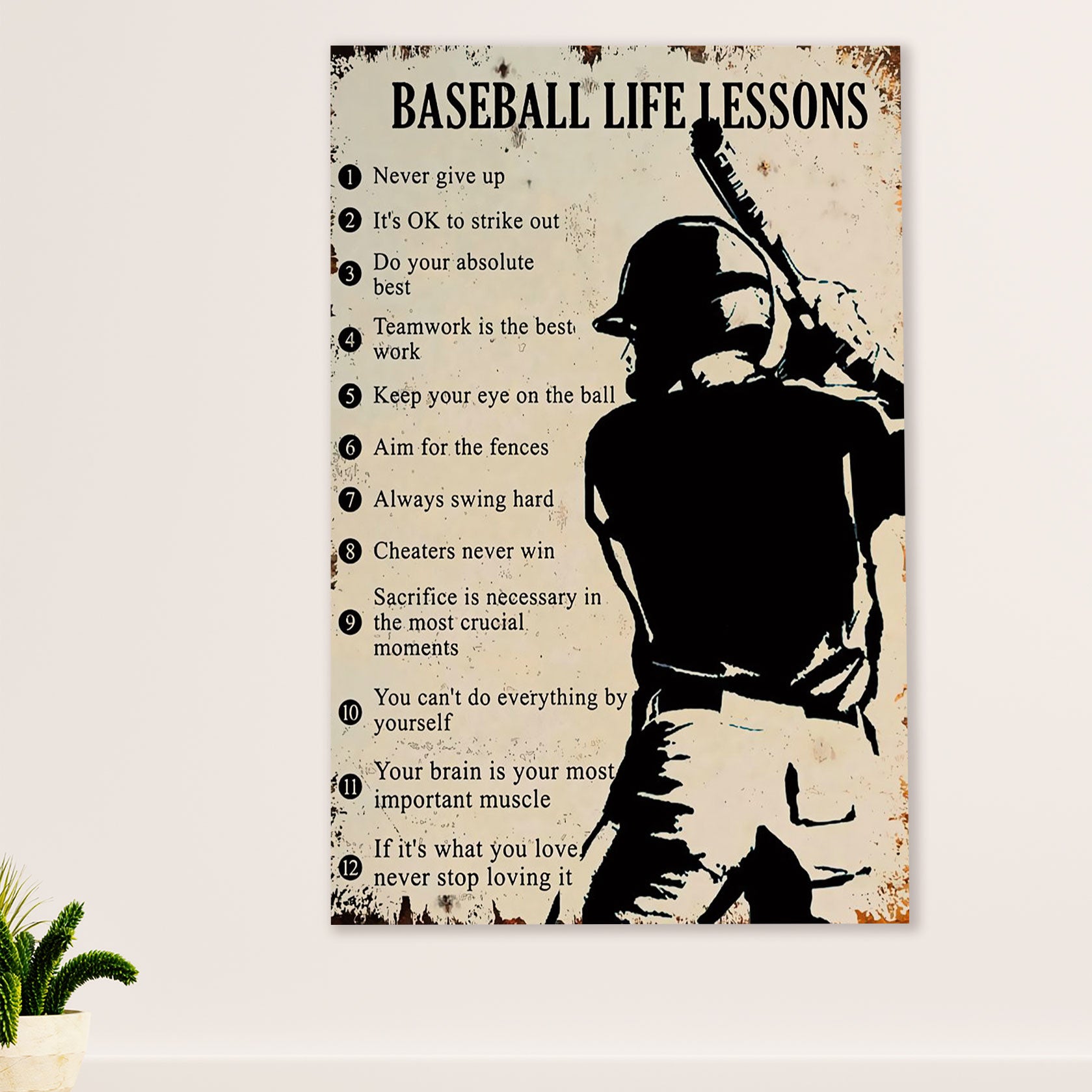 Baseball Canvas Wall Art Prints | Baseball Life Lessons | Home Décor Gift for Baseball Player