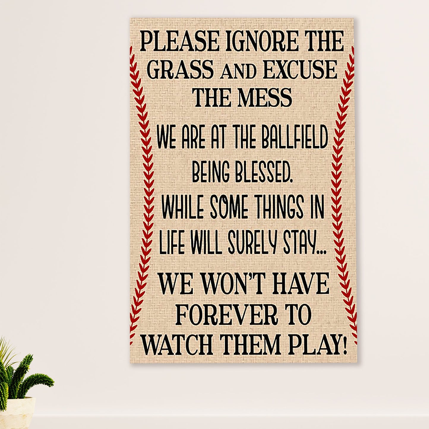 Baseball Poster Prints Wall Art | Being Blessed | Home Décor Gift for Baseball Player