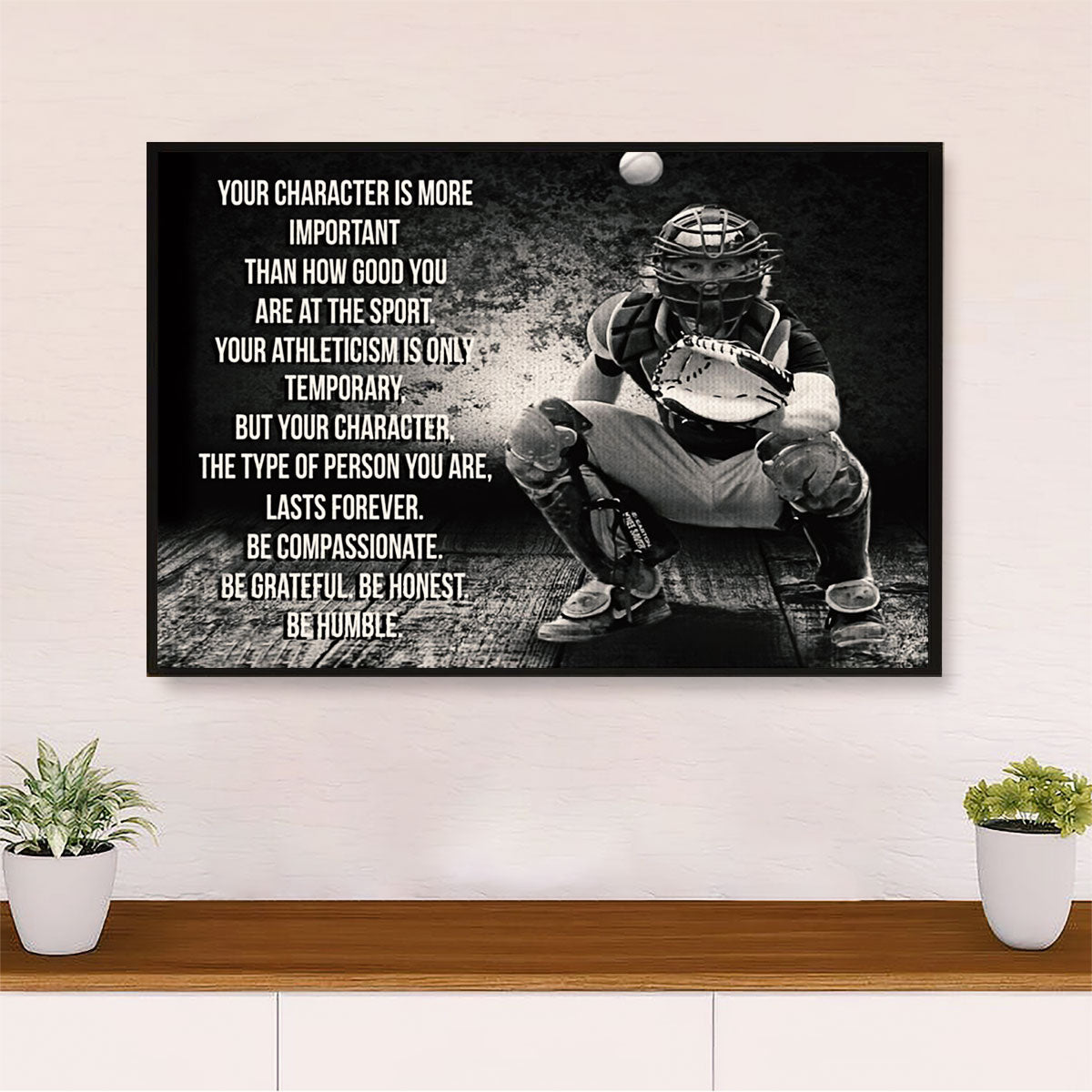 Baseball Canvas Wall Art Prints | Be Humble | Home Décor Gift for Baseball Players