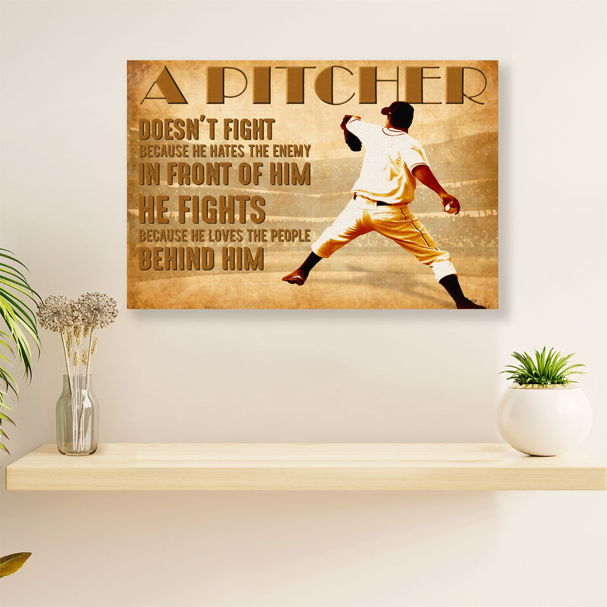 Baseball Canvas Wall Art Prints | A Pitcher | Home Décor Gift for Baseball Players