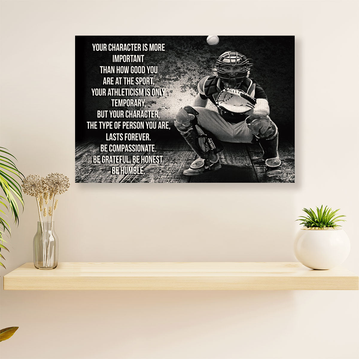 Baseball Canvas Wall Art Prints | Be Humble | Home Décor Gift for Baseball Players