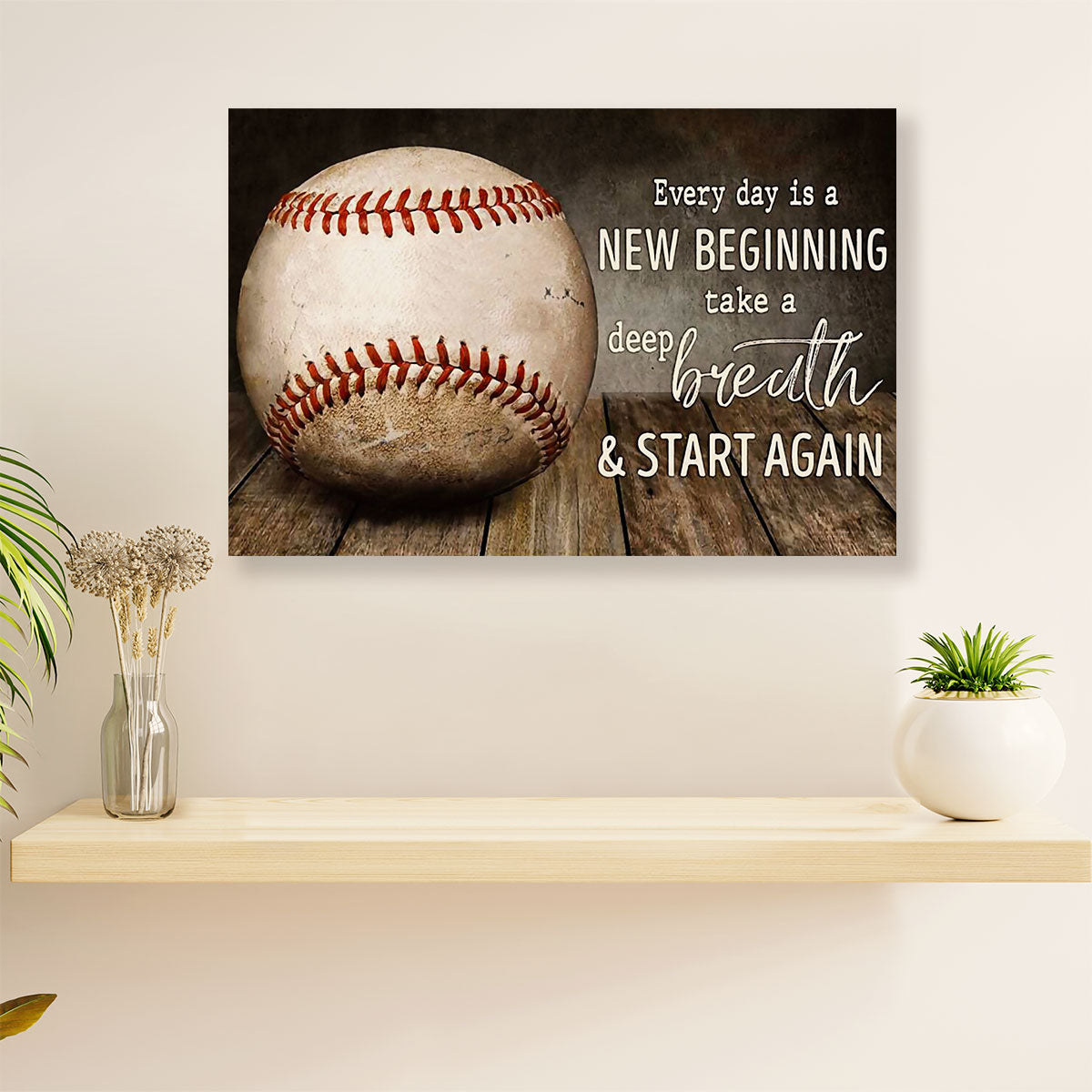 Baseball Poster Wall Art Prints | Take A Deep Breath | Gift for Baseball Players
