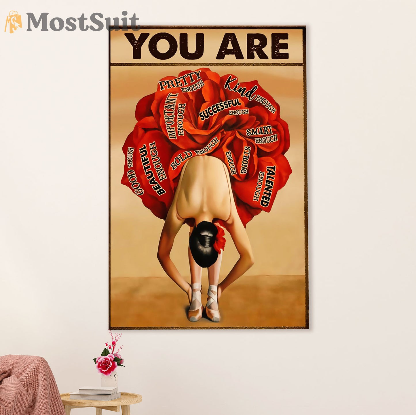 Dancing Ballet Poster Prints | You Are | Wall Art Gift for Ballet Dancer Ballerinas