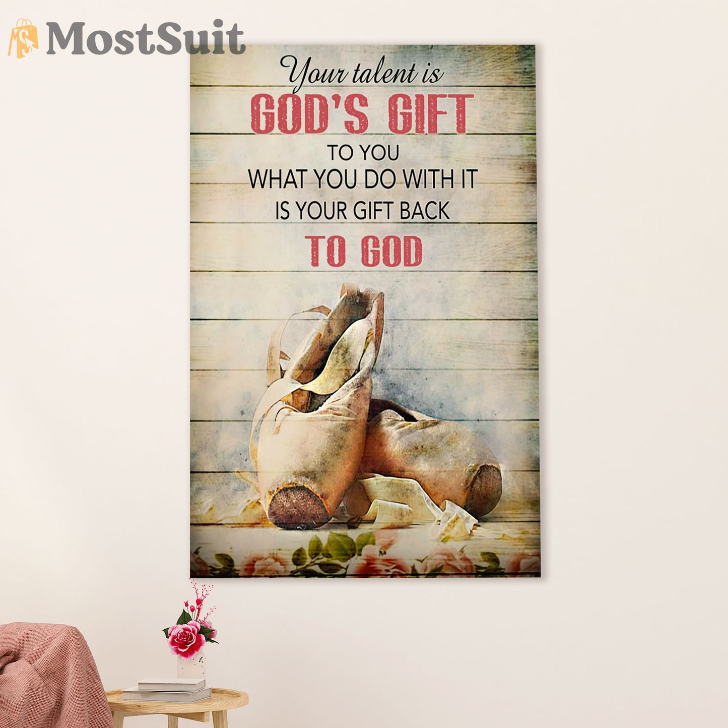 Dancing Ballet Poster Prints | God's Gift | Wall Art Gift for Ballet Dancer Ballerinas