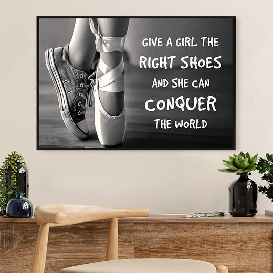 Dancing Ballet Canvas Wall Art Prints | Conquer The World | Home Décor Gift for Ballet Dancer