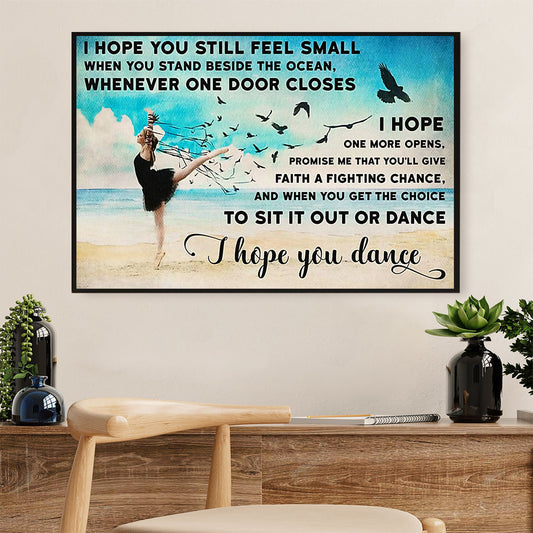 Dancing Ballet Canvas Wall Art Prints | Hope You Dance | Home Décor Gift for Ballet Dancer