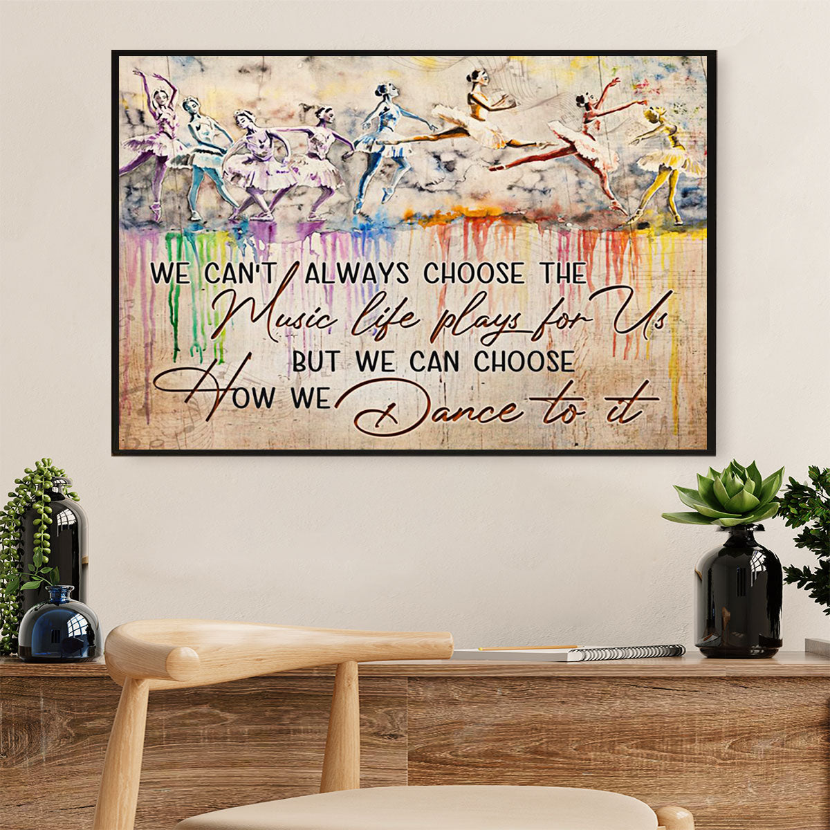 Dancing Ballet Canvas Wall Art Prints | Dance To It | Home Décor Gift for Ballet Dancer