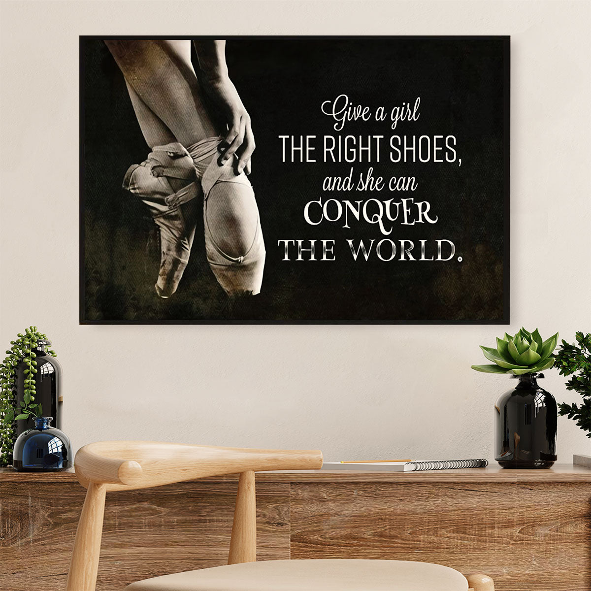 Dancing Ballet Canvas Wall Art Prints | Conquer The World | Home Décor Gift for Ballet Dancer